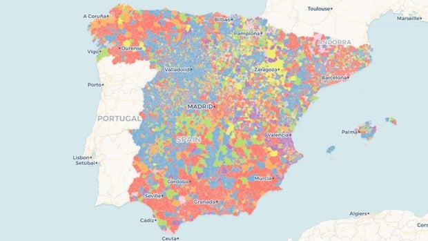 El mapa de la España de Seat, Renault, Citroën, Ford..., municipio a municipio