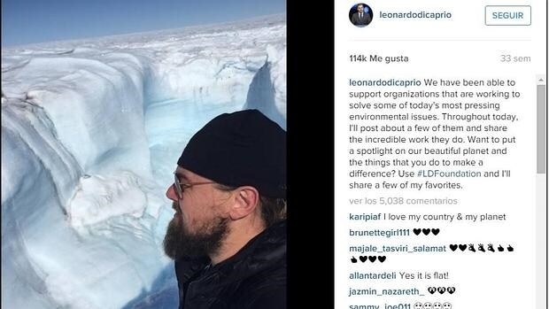 Leonardo DiCaprio en uno de sus viajes al Ártico
