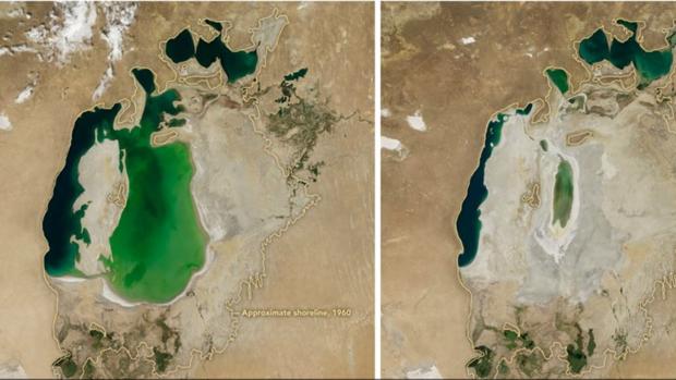 La increíble destrucción del mar de Aral: de oasis a desierto en menos de 16 años