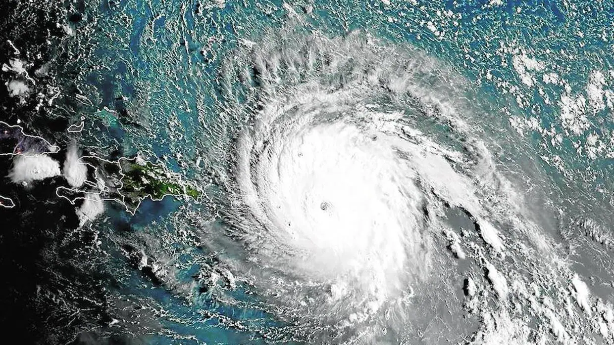 Imagen satélite del ojo del huracán Irma a su paso por las islas del mar Caribe