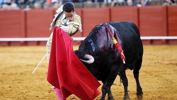 Pepe Moral, durante la corrida de este martes