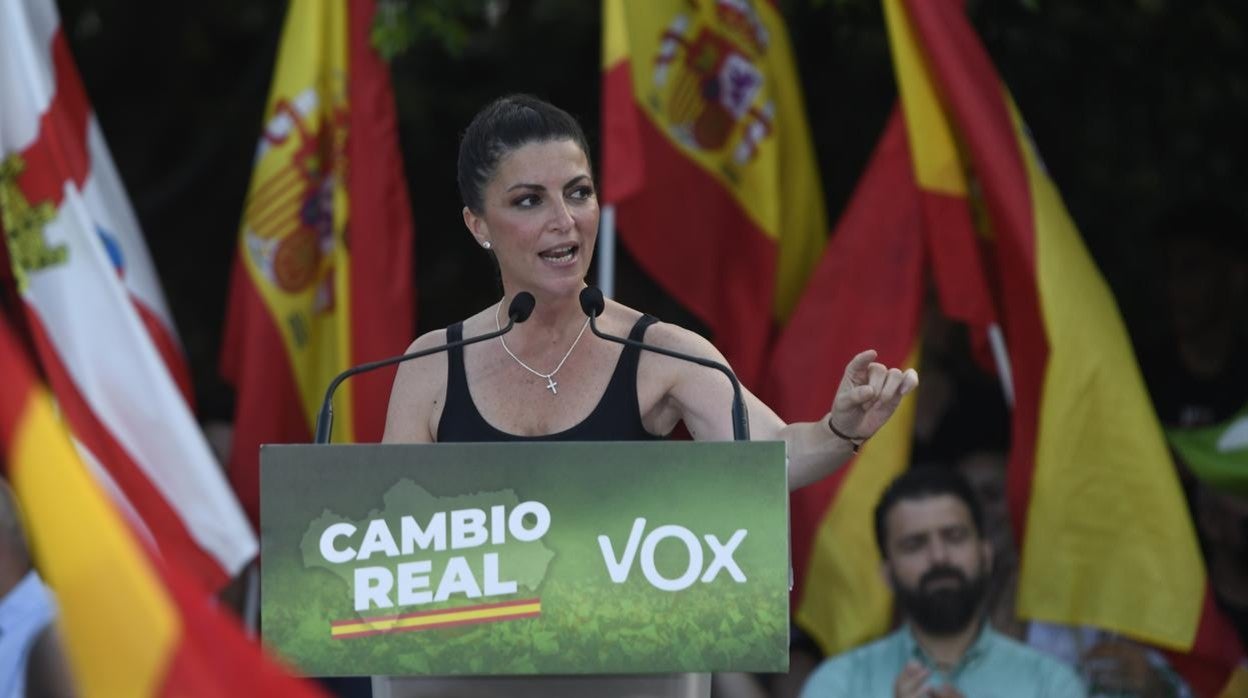 Macarena Olona ha defendido el programa elecotral de Vox durante la campaña electoral de las elecciones de Andalucía