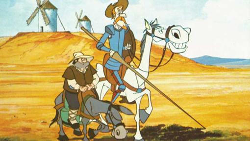 Sancho Panza y el Quijote en versión animada