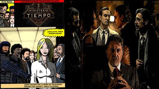 Detalles del cómic de El Ministerio del Tiempo (bueno lo de la derecha es una foto con photoshop)