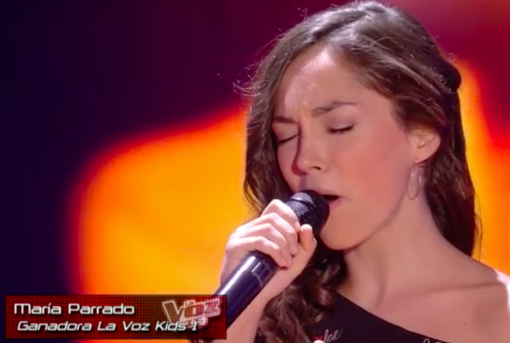 María Parrado, actuando en 'La Voz Kids'.