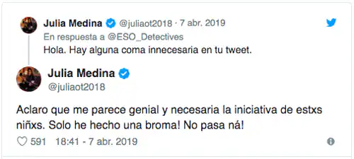 Julia se hace viral en Twitter tras la corrección ortográfica de unos alumnos de la ESO