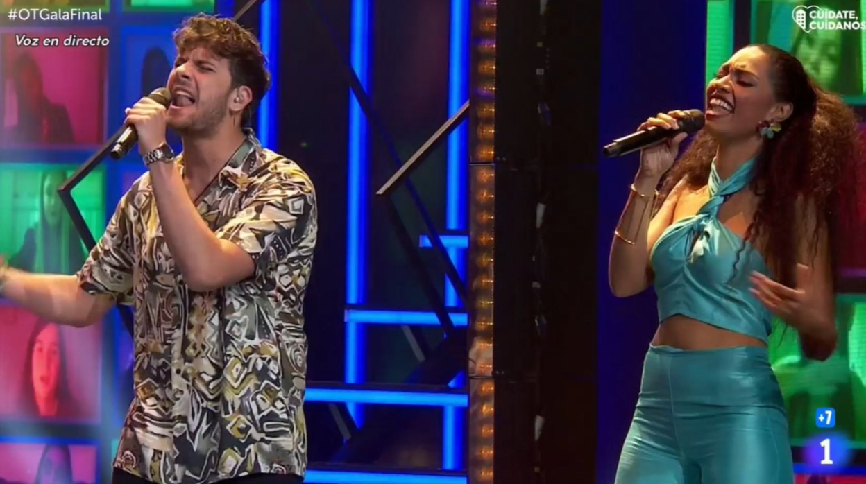 Javy y Nía, durante la gran final de 'OT 2020'.