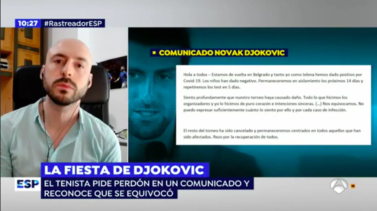 José Morón, analiza 'el caso Djokovic' en 'Espejo Público'.
