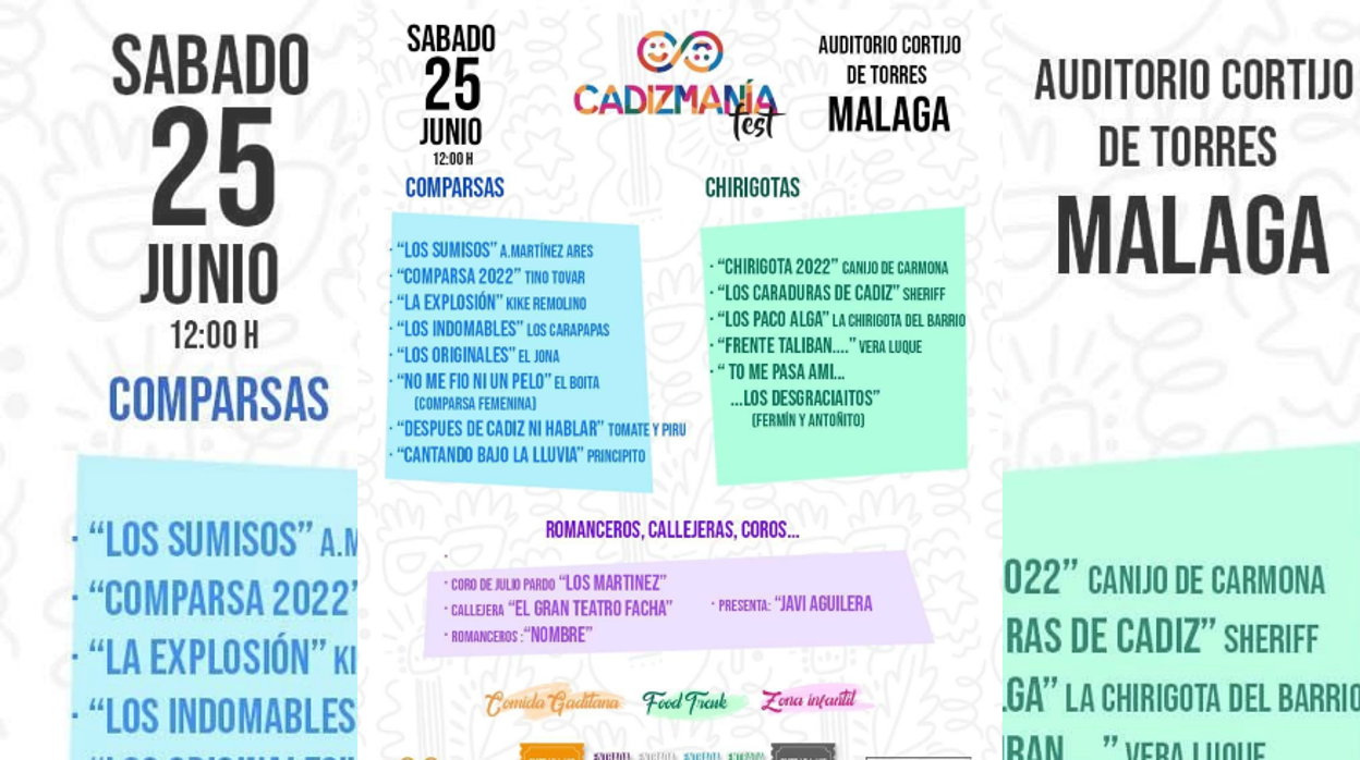 Cartel de 'Cadizmanía Fest' en Málaga