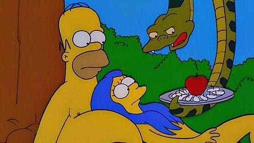 Marge y Homer en el Jardín del Eden