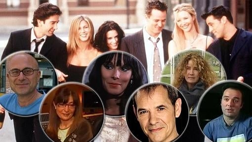 Los actores de FRIENDS, y en orden, de izquierda a derecha, los dobladores españoles