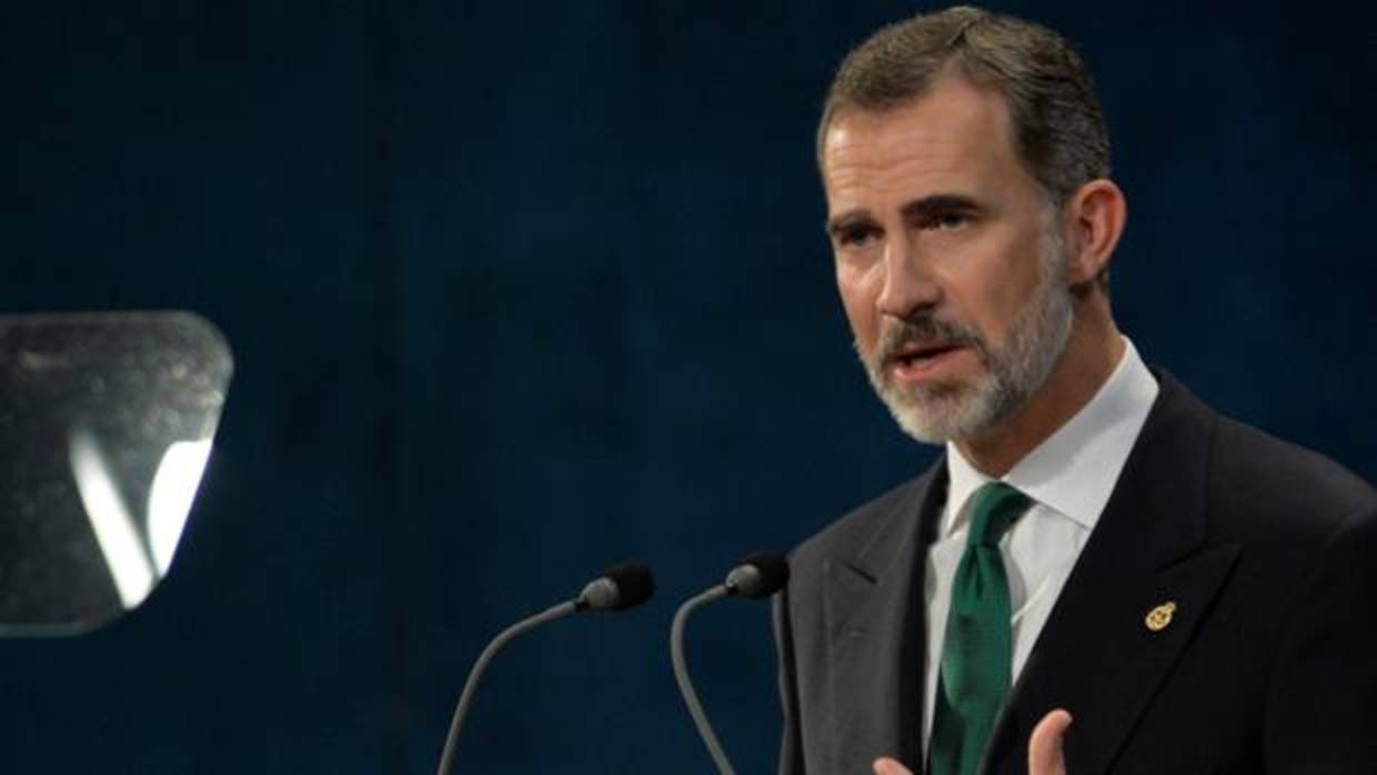 Don Felipe, durante la ceremonia de los premios Princesa de Asturias