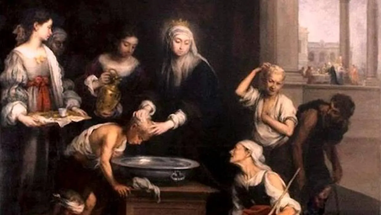 Santa Isabel de Hungría curando a los tiñosos