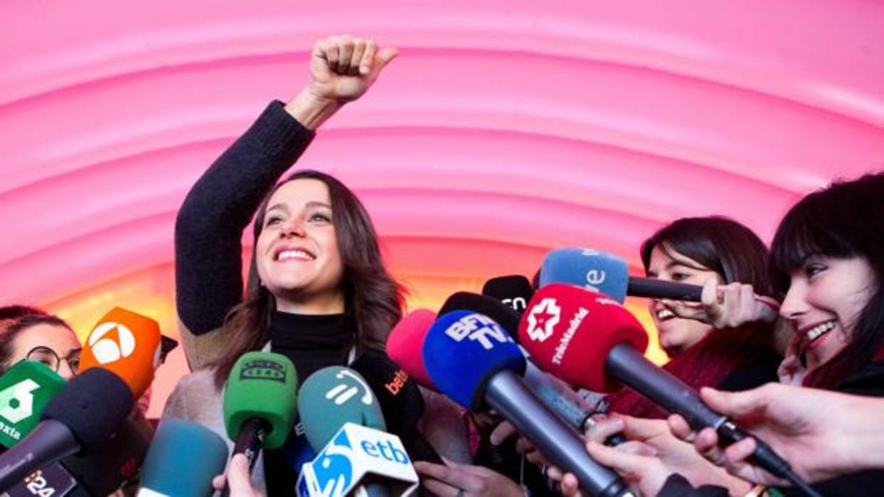 Inés Arrimadas celebrando la victoria en las elecciones del 21-D