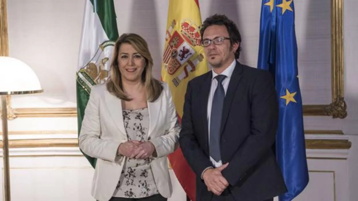 La presidenta de la Junta de Andalucía y el alcalde de Cádiz, el pasado miércoles en Sevilla