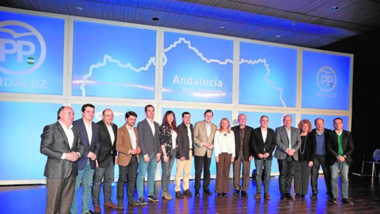 Los candidatos a alcaldes de las provincias andaluzas junto a los líderes del PP