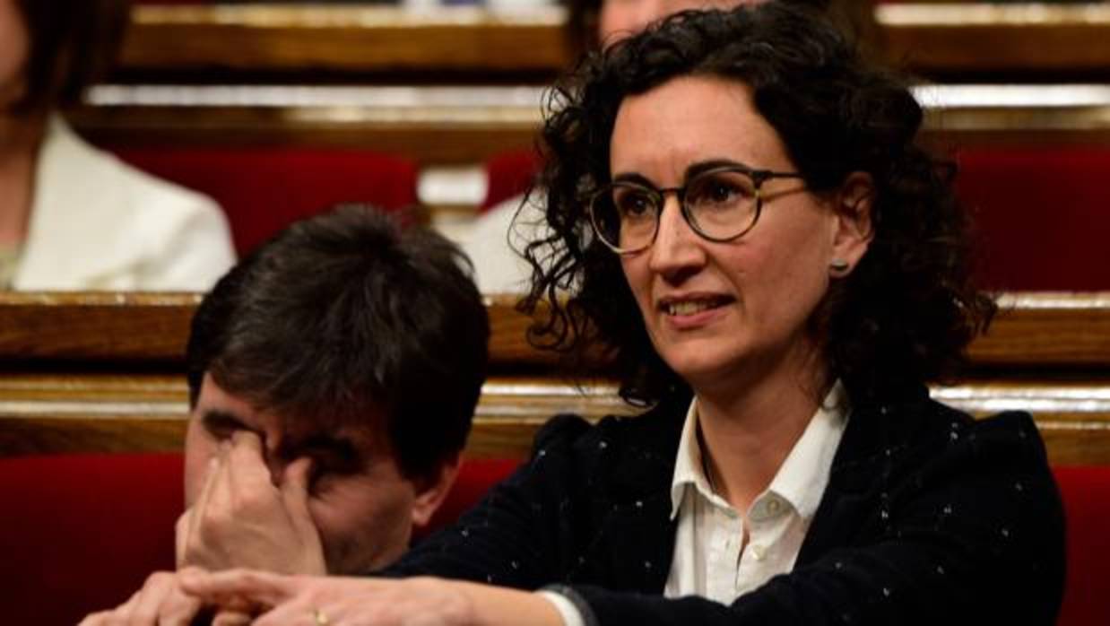Marta Rovira, en el Parlamento catalán, el pasado jueves