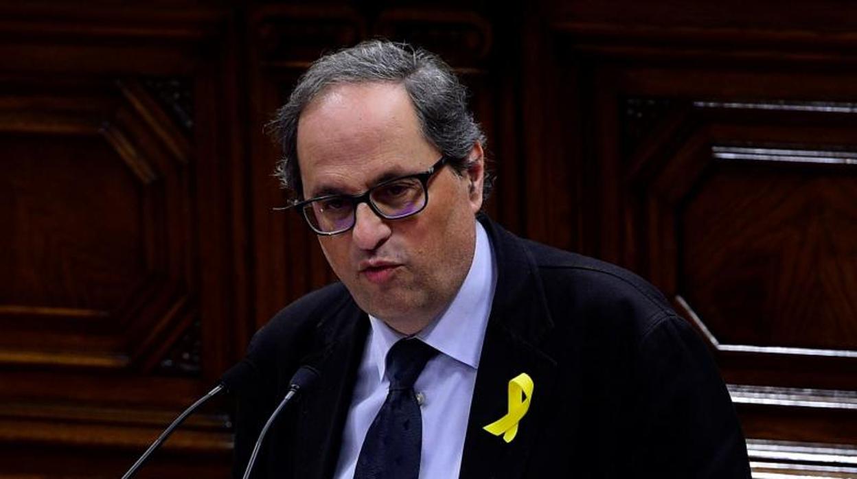 Quim Torra en una sesión del Parlamento Catalán