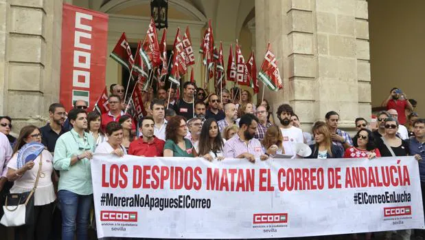 Manifestación reciente de los trabajadores de El Correo de Andalucía