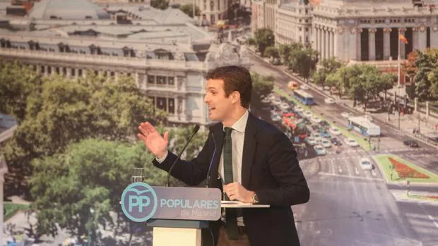 Pablo Casado en la presentación de los candidatos del PP de Madrid a las elecciones locales y autonómicas de 2019