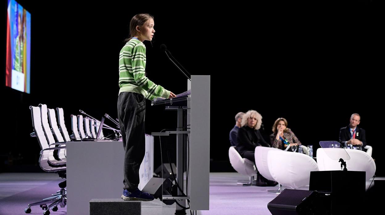 Greta Thunberg interviene en la Cumbre Mundial por el Clima en Madrid.