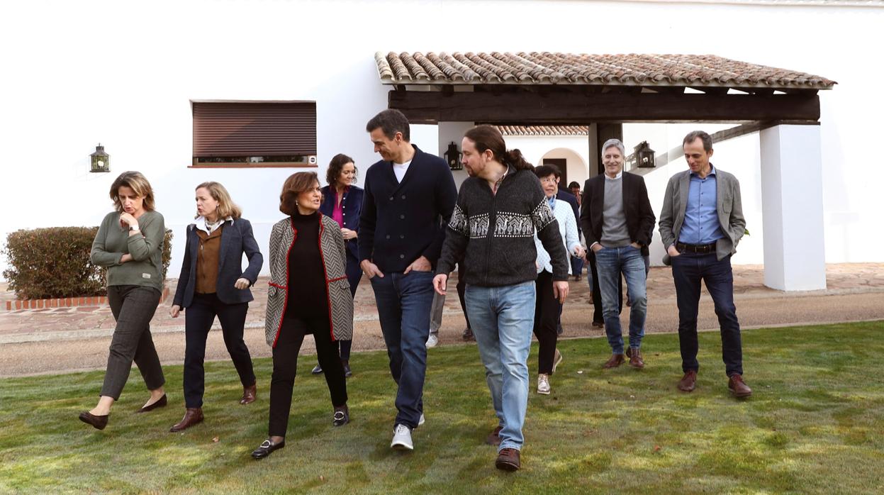 El Consejo de Ministros, en la finca toledana de Quintos de Mora, en Los Yébenes.