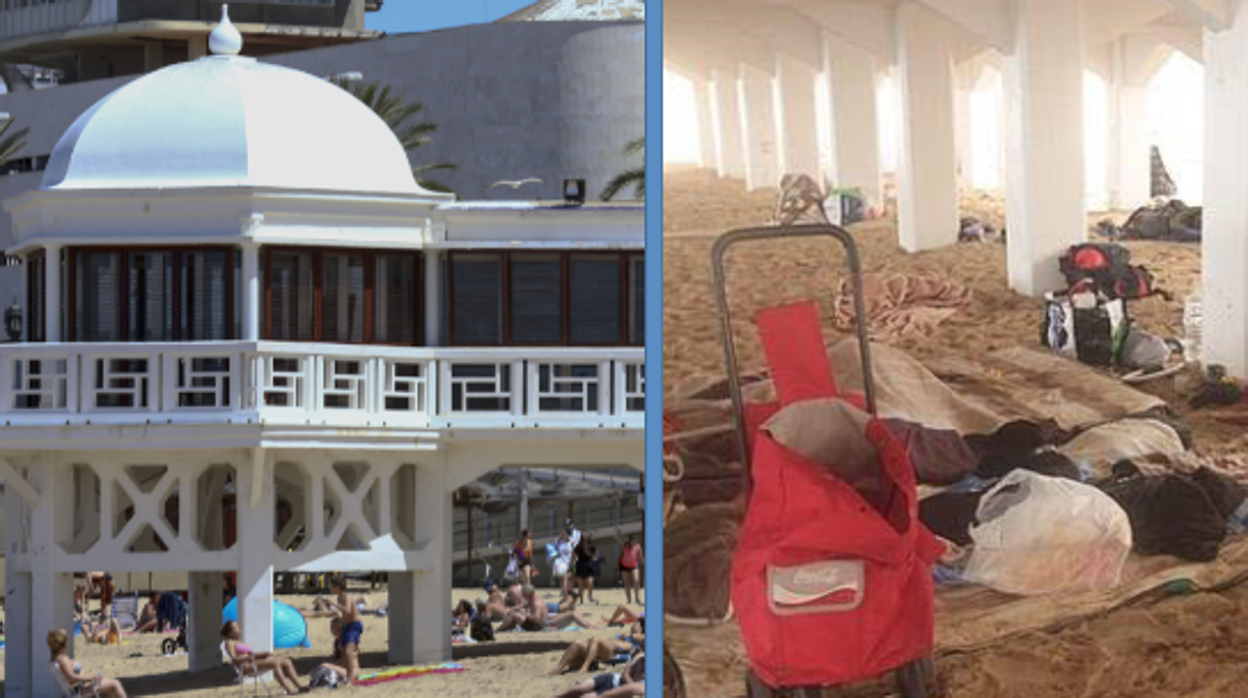 El Balneario de La Palma en verano, lleno de bañistas, y en invierno, tomado por personas sin hogar.