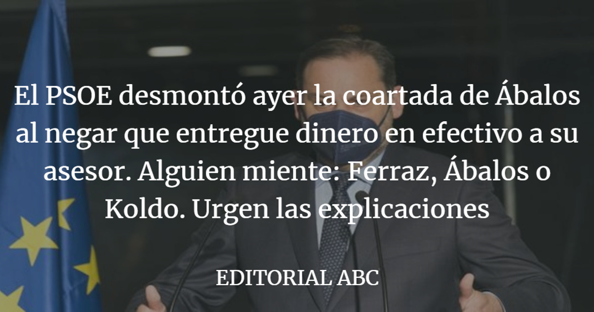 Editorial ABC: Los gastos de Ábalos y la necesaria transparencia