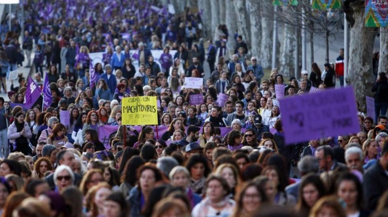 Manifestación del Día de la Mujer en Málaga en 2020