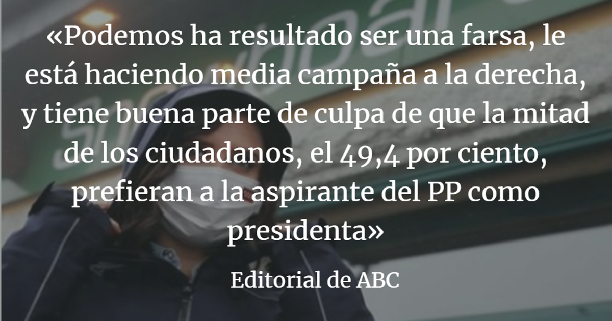 Editorial ABC: Ayuso, la más valorada; Iglesias, bajo mínimos