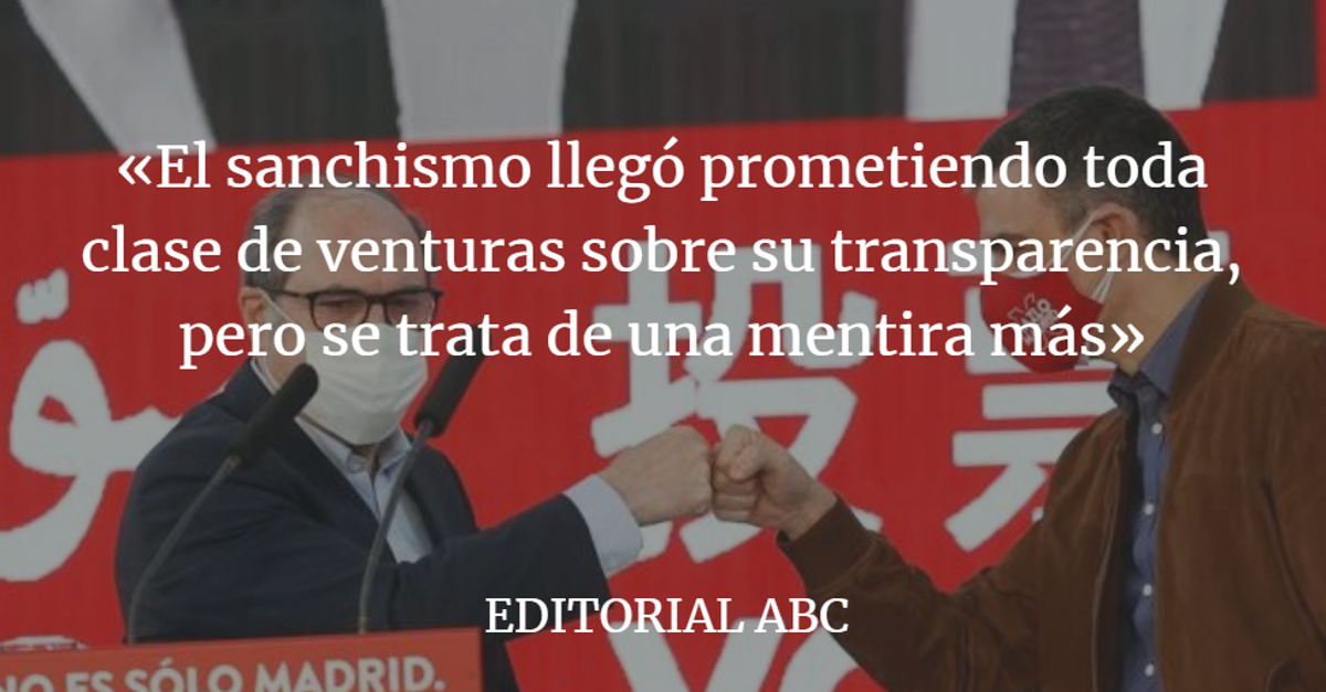 Editorial ABC: Sigue sin haber rastro de transparencia en el Gobierno