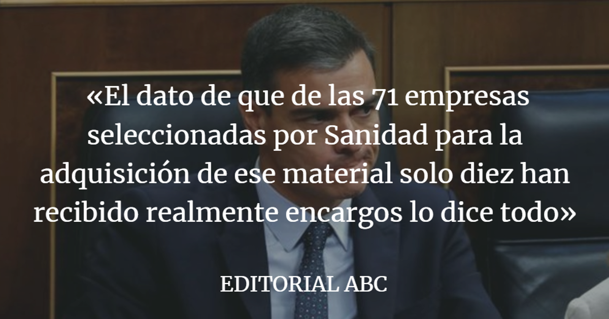 Editorial ABC: Otro logro pandémico: licitar 2.500 millones y gastar solo 57