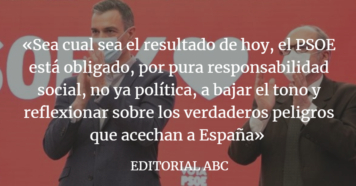 Editorial ABC: Moderación y responsabilidad