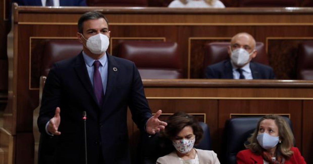 El presidente del Gobierno, Pedro Sánchez en el Congreso de los Diputados