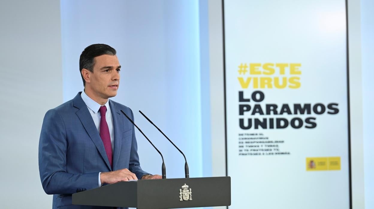 Pedro Sánchez, durante su comparecencia de ayer para anunciar los cambios en su Gobierno.