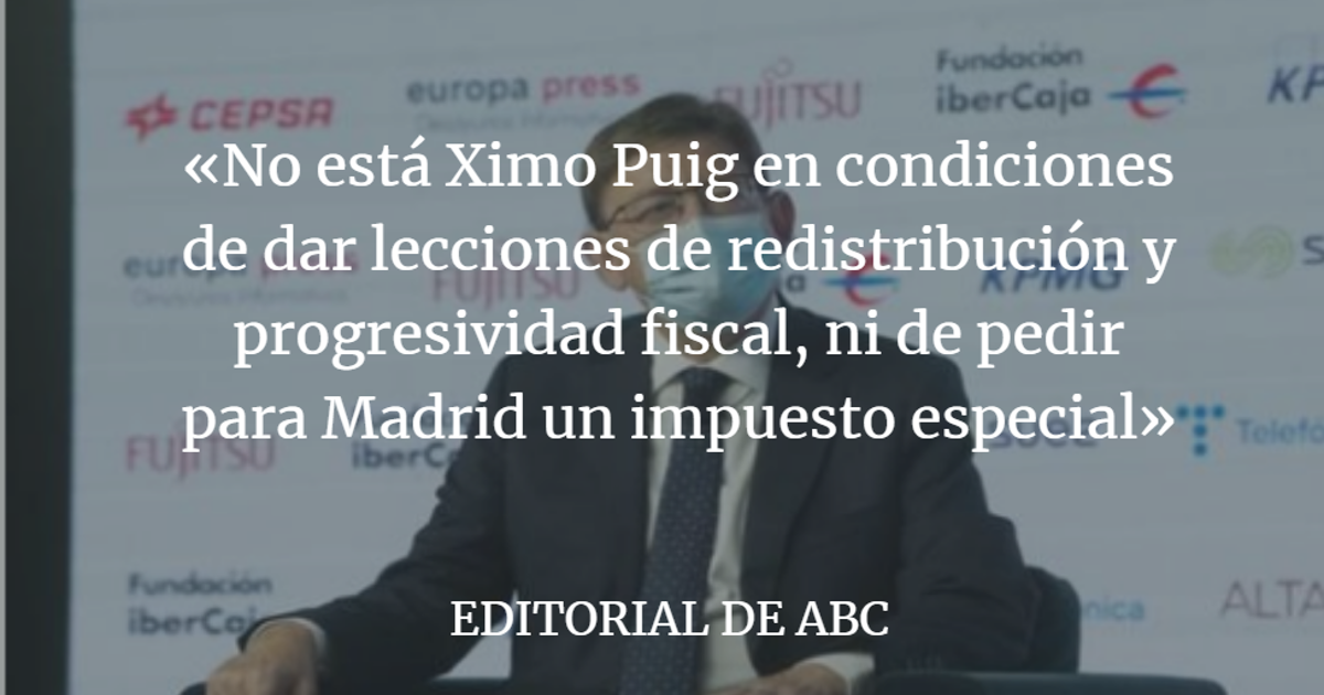 Editorial ABC: Ximo Puig debe responder de su propio despilfarro