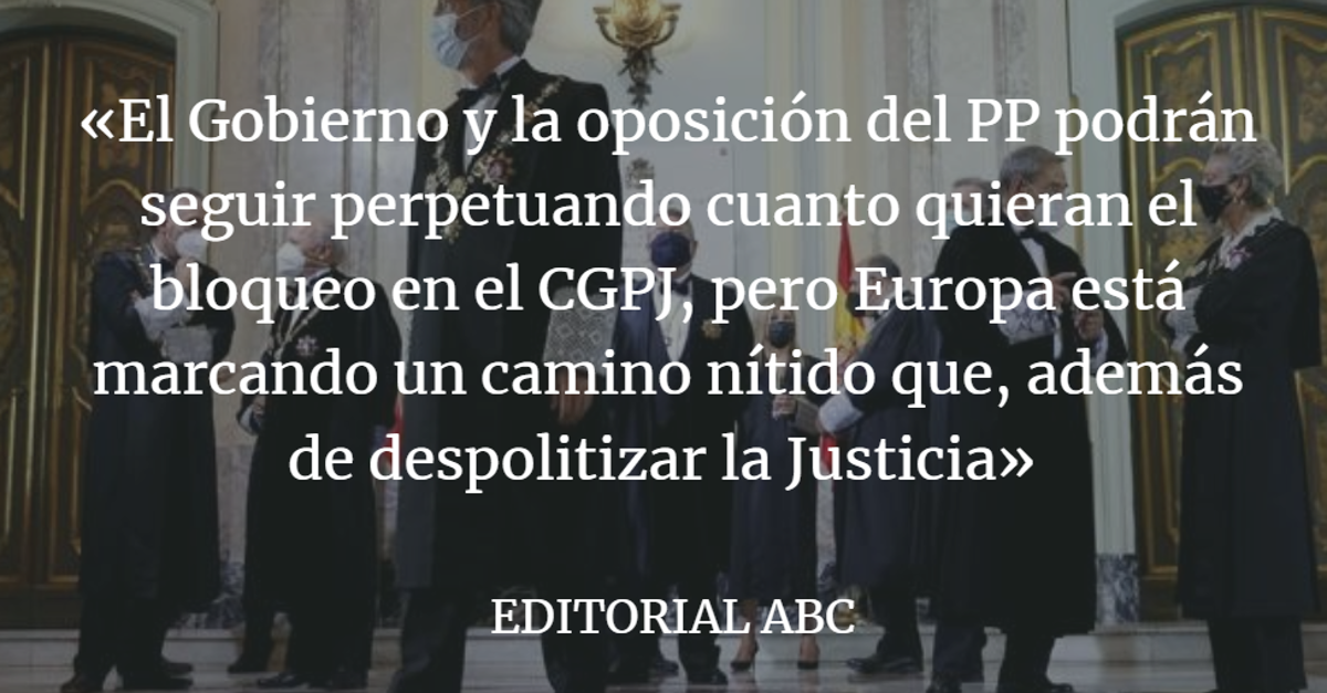 Editorial ABC: Enésimo aviso de Europa para cambiar la elección del CGPJ