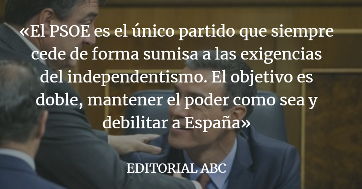 Editorial ABC: ERC, PNV y Bildu vuelven a ganar