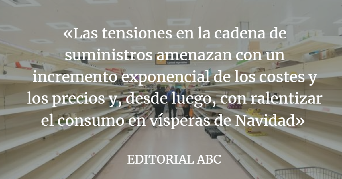 Editorial ABC: Menos suministros, más crisis