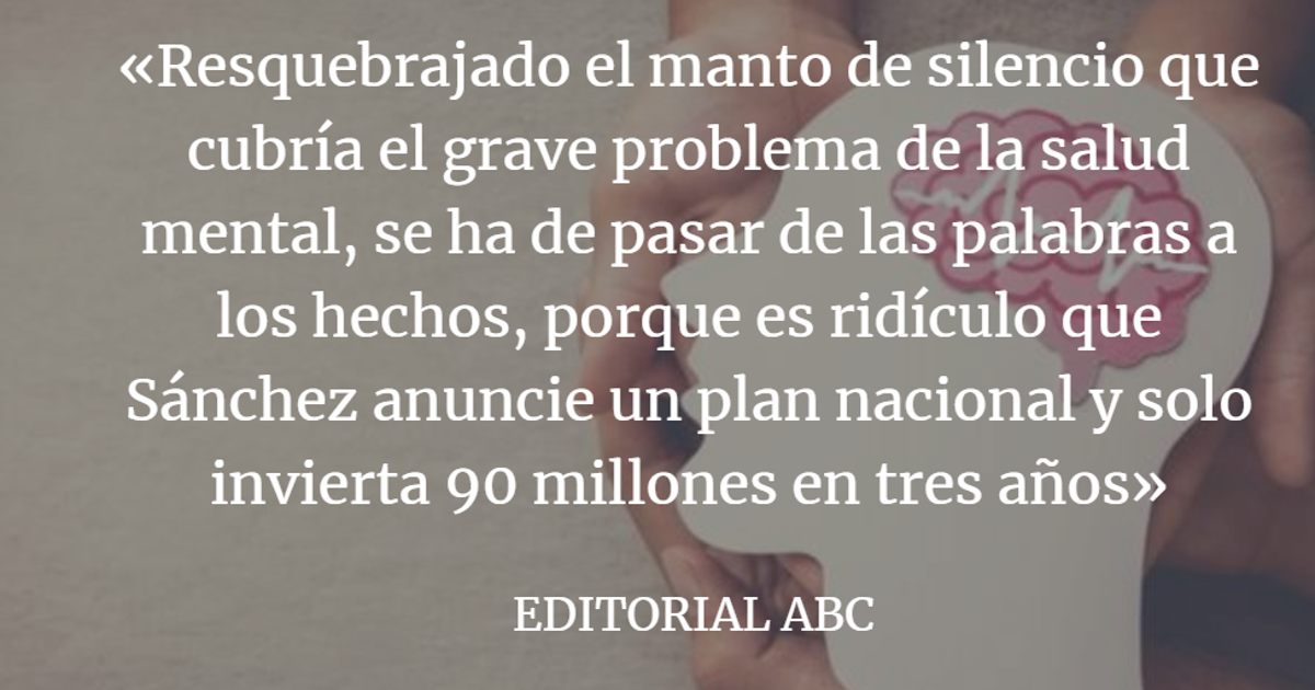 Editorial ABC: La salud mental es prioritaria