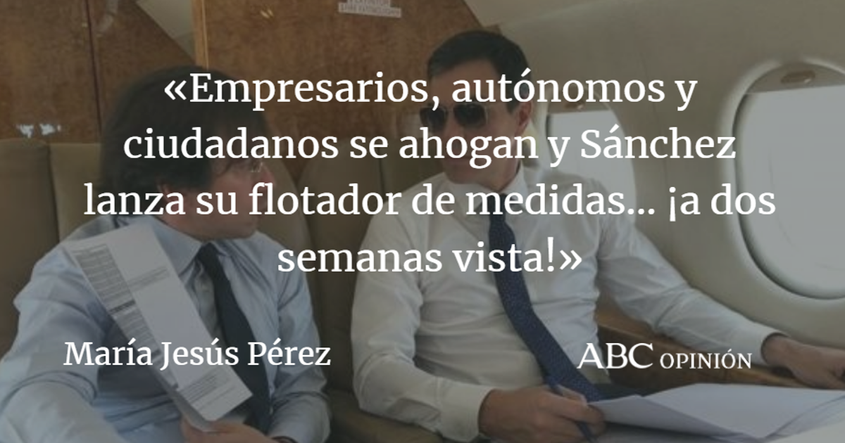 María Jesús Pérez: Sánchez, ¡nos ahogamos! Pues vuelva usted... en quince días