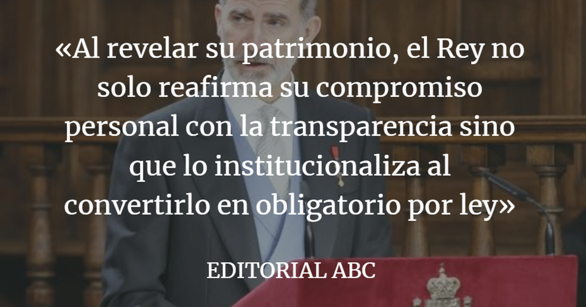 Editorial ABC: Don Felipe, de nuevo ejemplar