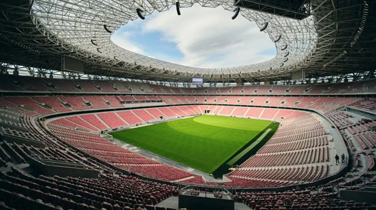 Imagen del Puskas Arena de Budapest, estadio que albergará la Supercopa de Europa entre Bayern Múnich y Sevilla FC