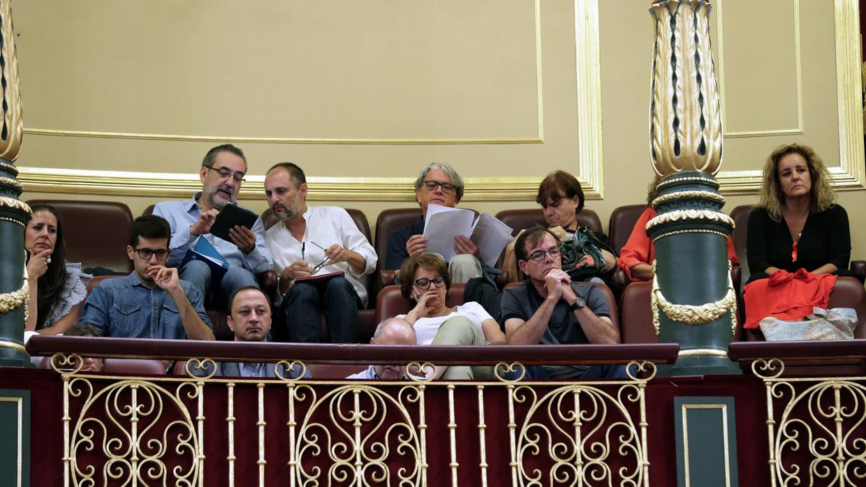 Miembros de los Consejos de Informativos de RTVE asistieron al pleno del Congreso