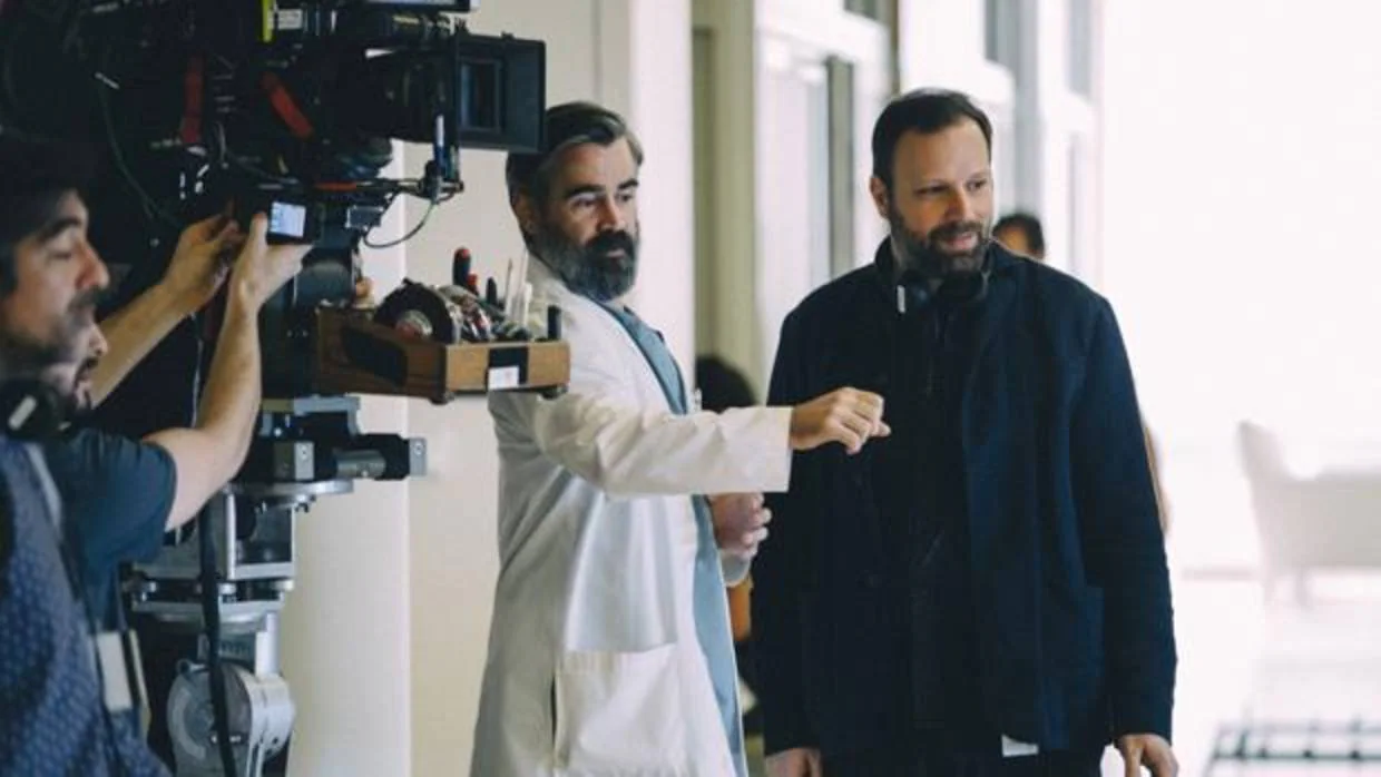 Colin Farrell y Yorgos Lanthimos durante el rodaje de «El sacrificio de un ciervo sagrado»