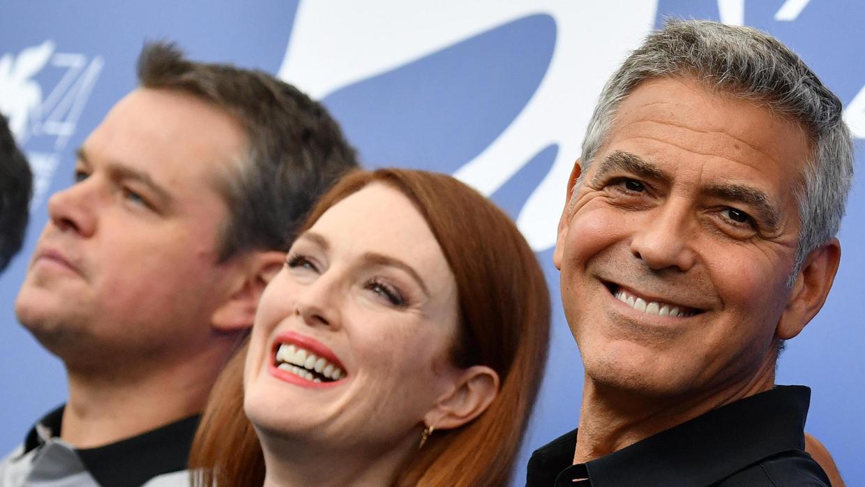 George Clooney junto a Julianne Moore y Matt Damon