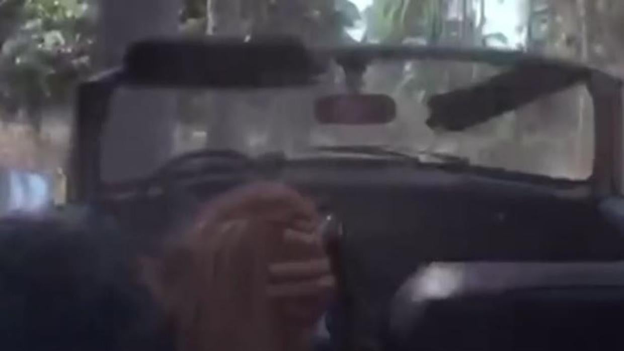 Imagen del accidente durante el rodaje de la escena de «Kill Bill»