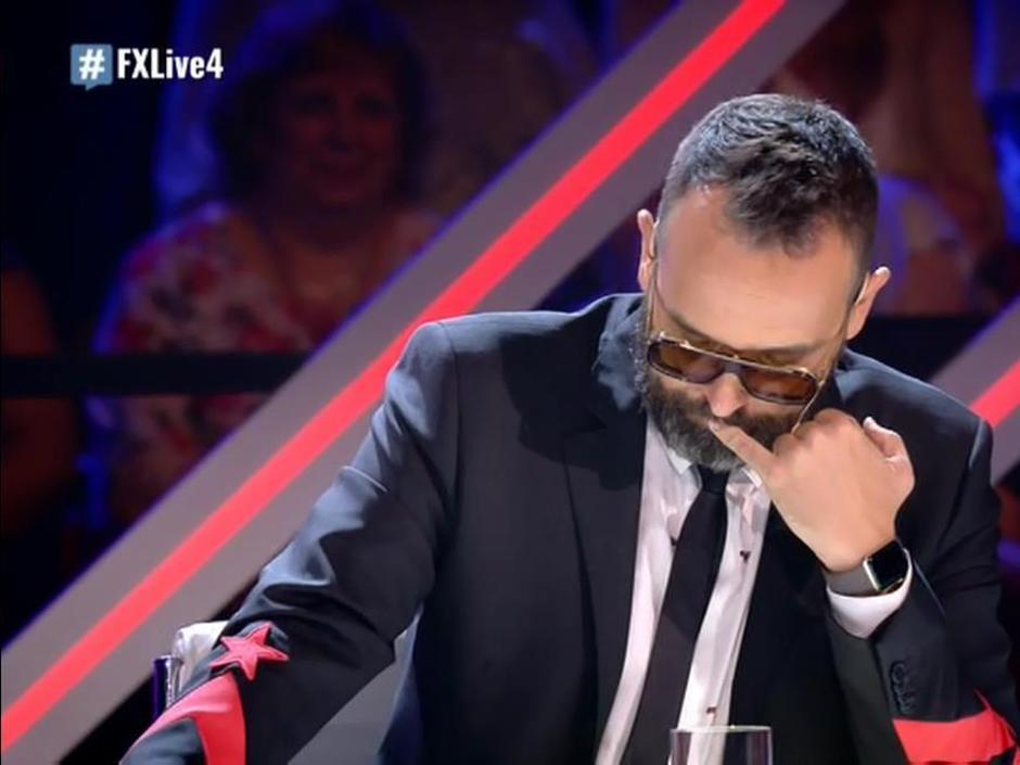 Risto Mejide en el plató de «Factor X»