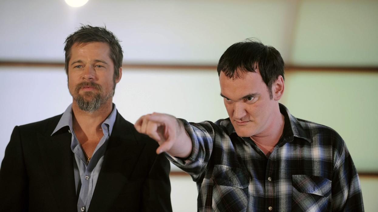 Tarantino, junto a Brad Pitt en la promoción de «Malditos bastardos»