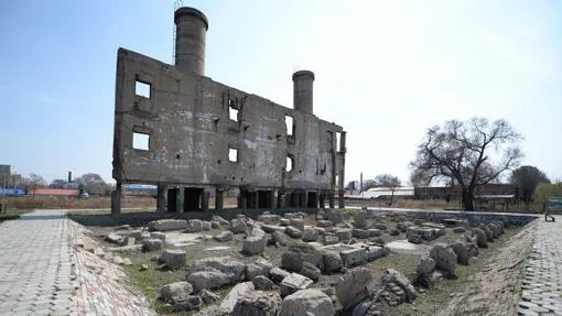 Ruinas de uno de los edificios de la Unidad 731 en la ciudad de Harbin, en el norte de China